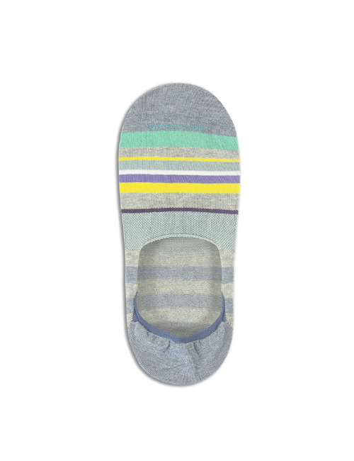Onzichtbare sok met multicolor strepen grijs