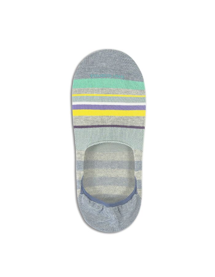 Onzichtbare sok met multicolor strepen grijs