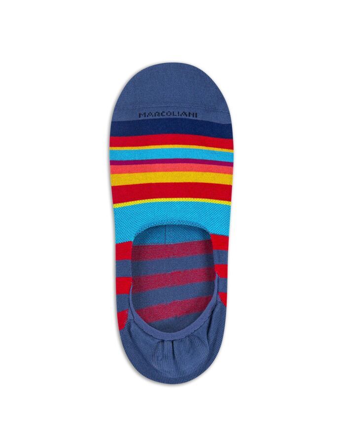 Onzichtbare sok met multicolor strepen blauw rood
