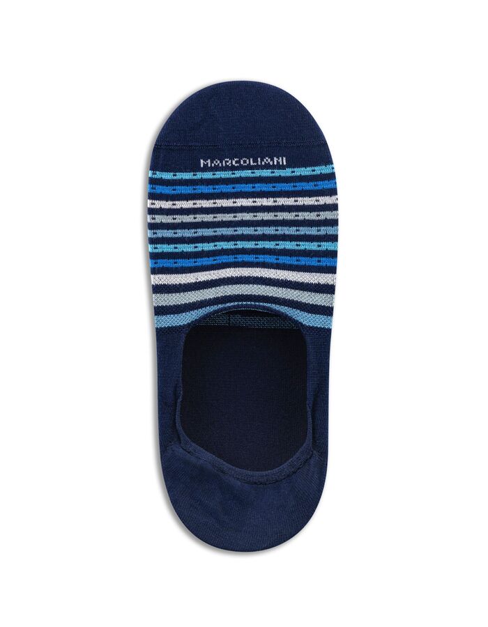 Onzichtbare sok met horizontale strepen print navy