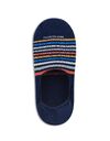 Onzichtbare sok met multicolor horizontale strepen navy