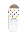 Onzichtbare sok met gekleurde stippen print wit