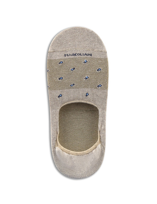 Onzichtbare sok met micro print beige