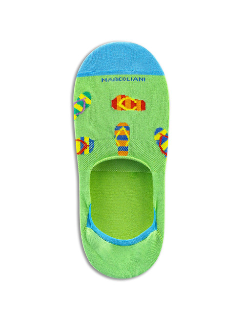 Onzichtbare sok met kleurrijke slippers print groen