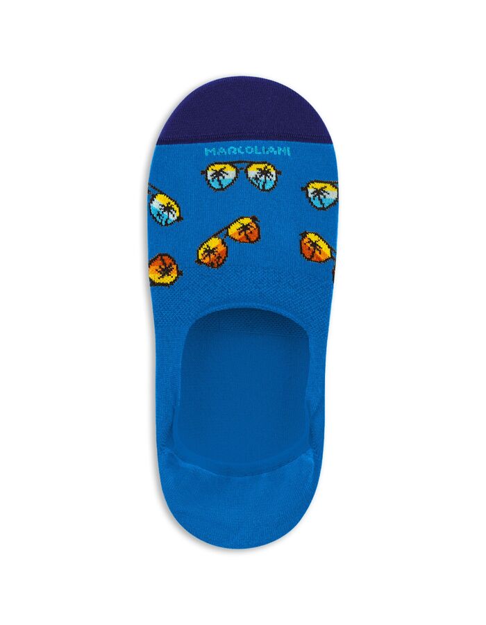 Onzichtbare sok met zonnebrillen print blauw
