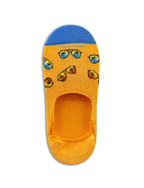 Onzichtbare sok met zonnebrillen print oranje