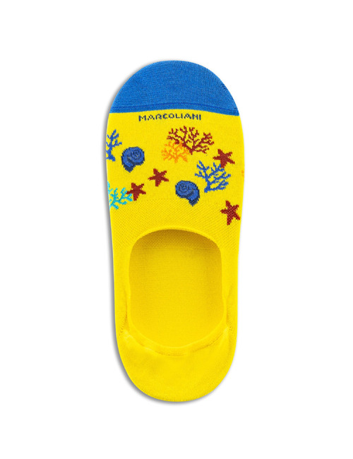 Onzichtbare sok met zeedieren print geel