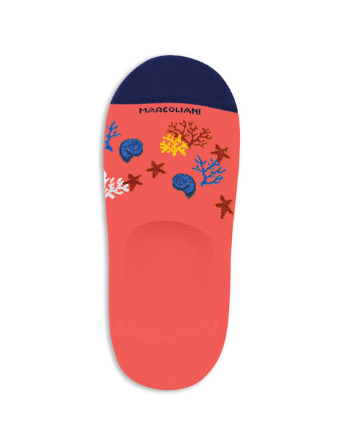 Onzichtbare sok met zeedieren print koraal