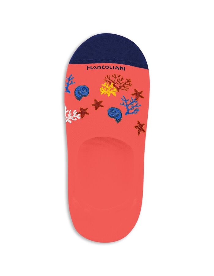 Onzichtbare sok met zeedieren print koraal