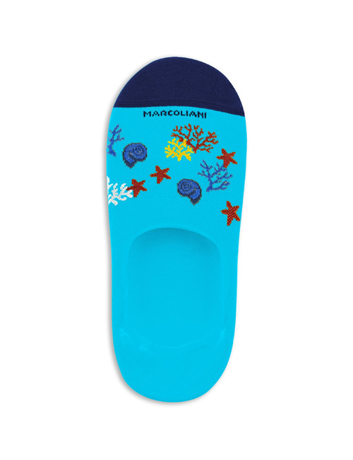 Onzichtbare sok met zeedieren print turquoise