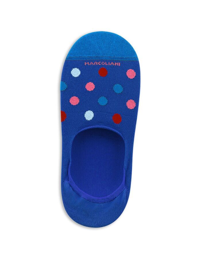 Onzichtbare sok met gekleurde stippen print blauw