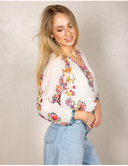 Rene Derhy bloes wit