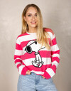Roze gestreepte pull met Snoopy print