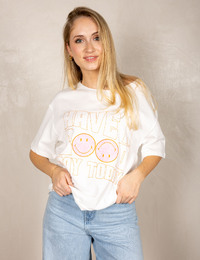 Wit T-shirt met “Have a Good Day Today” print