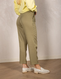 BERNADET - Cropped broek met taps toelopende pijpen in katoen