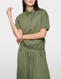 Blouseshirt in biologisch katoen met elastische zoom