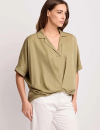 BASILIDE - Blouse met korte mouwen en V-hals