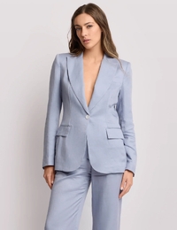 Getailleerde blazer met V-hals in katoenmix