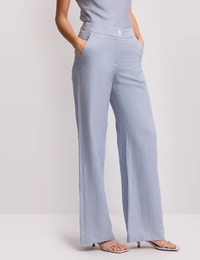 DUENDE - Slim fit broek met uitlopende pijpen in katoenmix