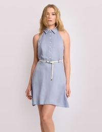 DORIAMO - Mouwloze hemdjurk met contrasterende riem