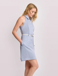 DORIAMO - Mouwloze hemdjurk met contrasterende riem