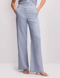 DUENDE - Slim fit broek met uitlopende pijpen in katoenmix