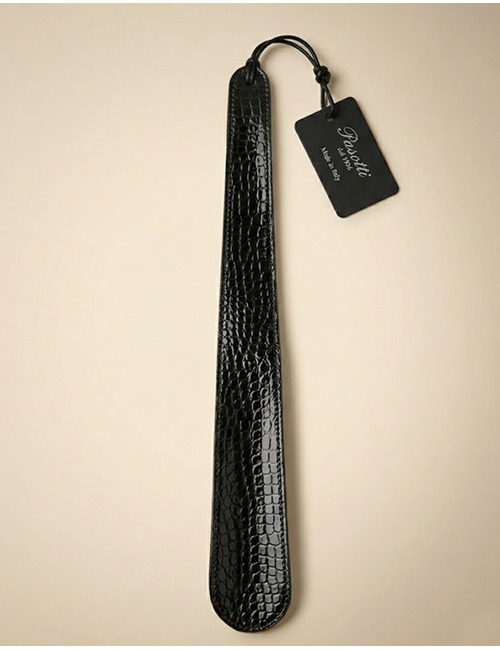 Pasotti Krokoprint Schoenlepel in Leder Zwart