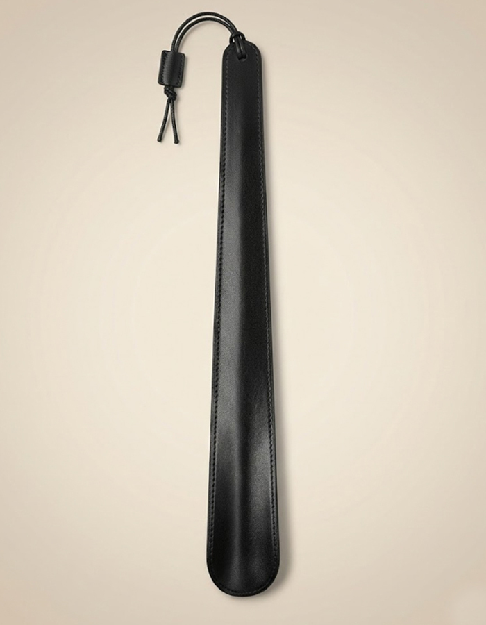 Pasotti Schoenlepel in Glad Leder Zwart