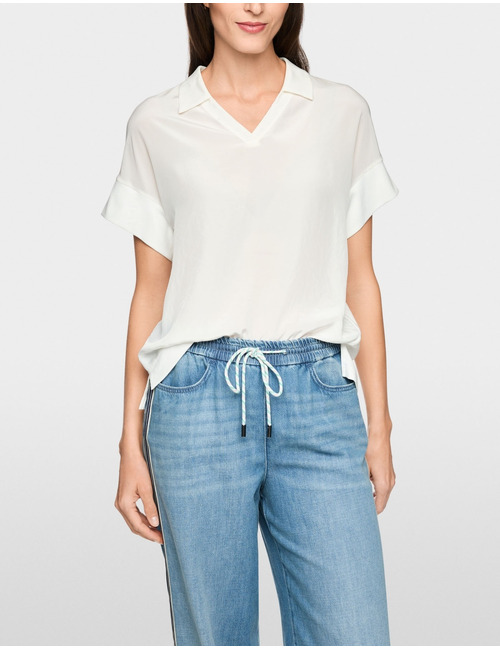 Blouse van gemengd materiaal