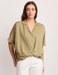 BASILIDE - Blouse met korte mouwen en V-hals