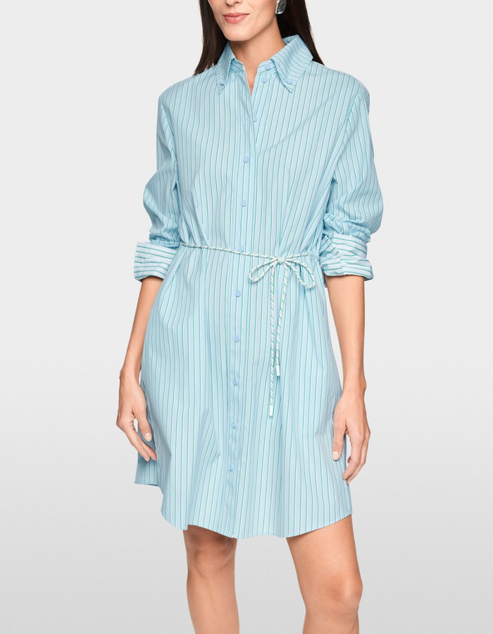 Gestreepte mini jurk van katoen