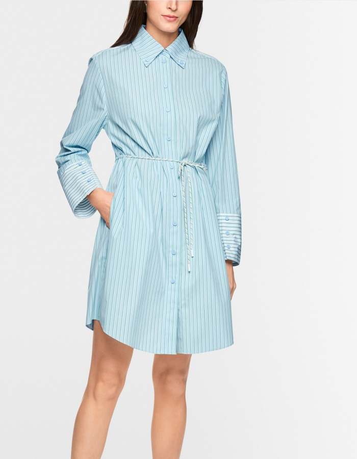 Gestreepte mini jurk van katoen