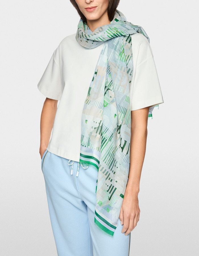Veelkleurige katoenen sjaal met zijde