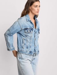 LIDURINA - Korte denimlook jas in katoen