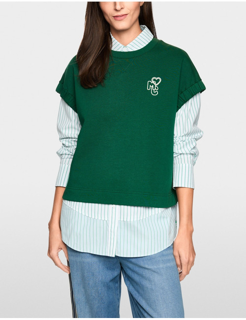 Wijd shirt van stretchkatoen