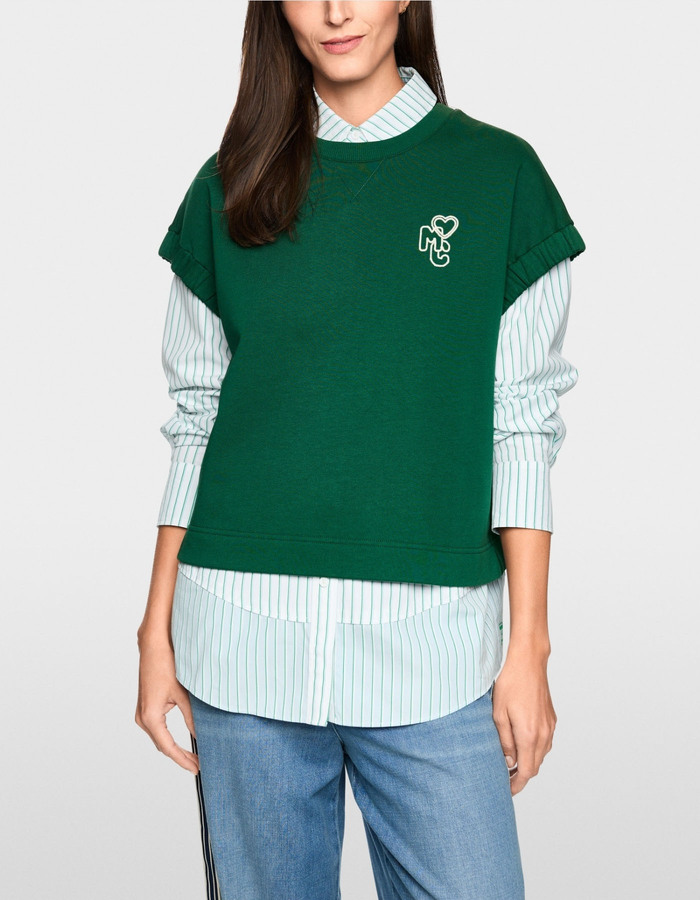 Wijd shirt van stretchkatoen