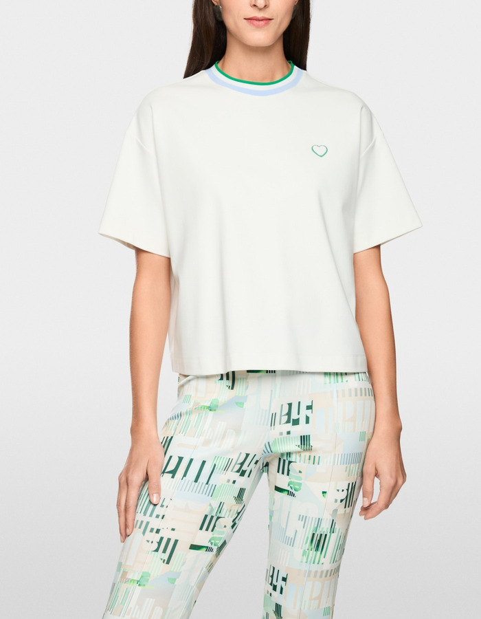 Shirt met hart en streepjesdetail