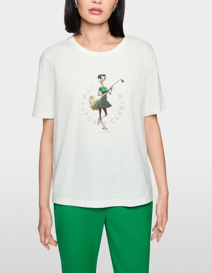 Shirt met struisvogelprint