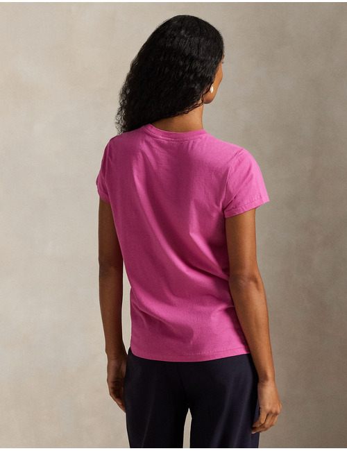 Classic fit katoenen jersey T shirt met ronde hals