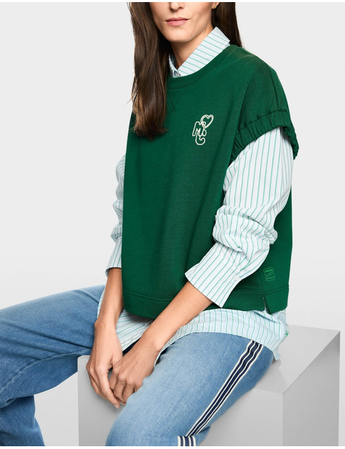 Wijd shirt van stretchkatoen