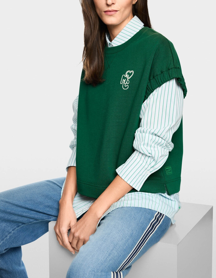 Wijd shirt van stretchkatoen