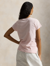 Classic fit katoenen jersey T shirt met ronde hals