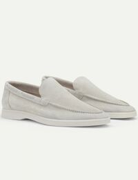 Classic Grey Yacht Loafers suède loafers rubberzool grijs