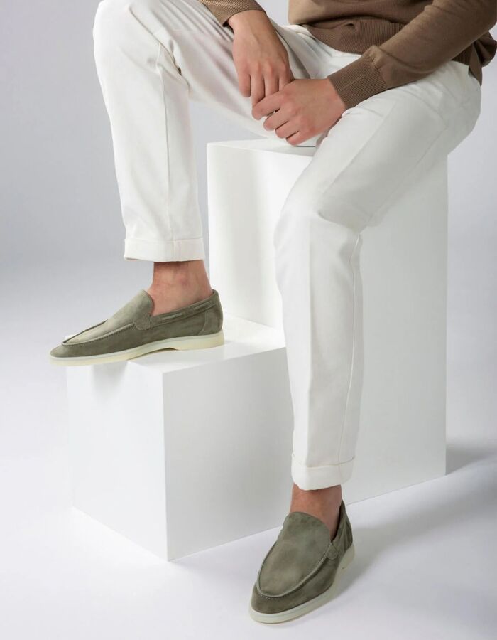 Pistache Yacht Loafers suède loafers rubberzool pistache