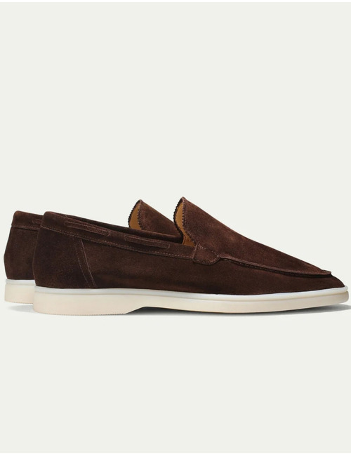 Chocoladebruine Yacht Loafers suède loafers