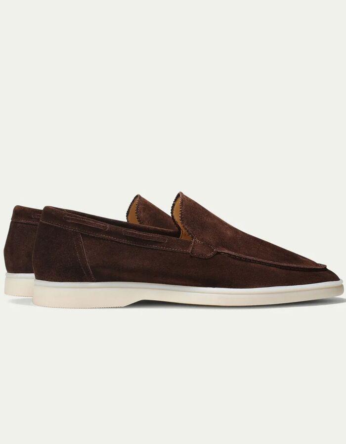 Chocoladebruine Yacht Loafers suède loafers
