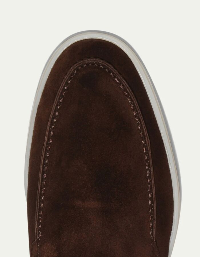 Chocoladebruine Yacht Loafers suède loafers
