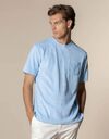 Badstof T-shirt met borstzak light blue