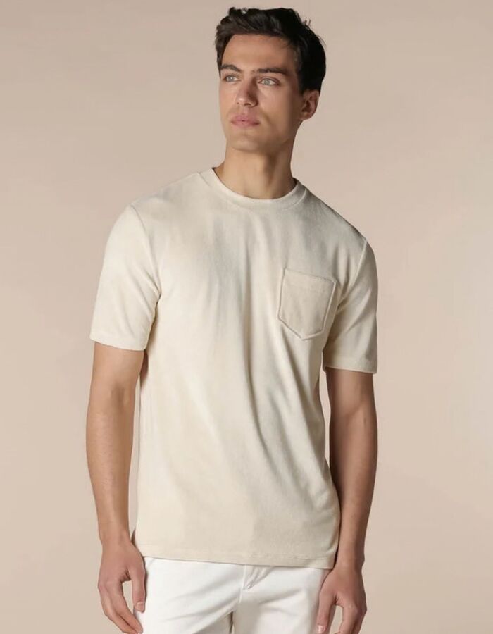 Badstof T-shirt met borstzak shell