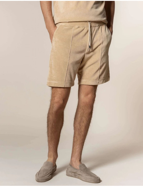 Terry towelling leisure shorts katoen badstof beige